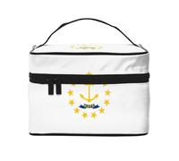 Rhode Island State Flag Portable Travel Makeup Bag (9x6.5x6.2 Inch), Large Capacity Makeup Bag for Women, Large Makeup Bag Storage Bag for Girls