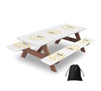 Rhode Island State Flag Print 3 Pack Wipeable Picnic Bench Cover And Table Cover Lightweight Table Cloth For Camping Outdoor