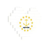 Rhode Island State Flag Print 3D Jigsaw Art Brick Puzzle Heart-Shaped Desk Decor Building Blocks 30 pieces DIY Gift