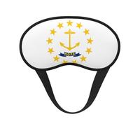 Rhode Island State Flag Print Adults Washable Eye Mask for Sleeping Blocking Nap for Travel Camping Night Rest