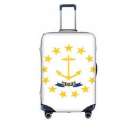 Rhode Island State Flag Print Decorative Travel Luggage Cover Concealed Zipper Suitcases Anti Scratch Dustproof, White, X-Large