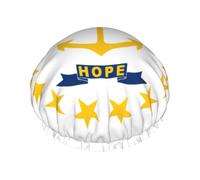Rhode Island State Flag Print Lightweight Shower Cap for Women and Men Reusable hat Soft hat and Bath Hair Cap