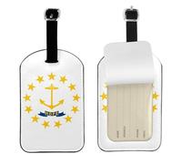 Rhode Island State Flag Print Luggage Tags for Suitcases Leather Bag Tag Privacy Protection Travel Essentials