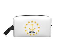 Rhode Island State Flag Print Men Women Large Capacity Travel Toiletry Bag Cosmetic Pouch Everyday Commuting