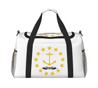 Rhode Island State Flag print Overnight Bags for Women and Men Shoulder Bag Carry On Bag for Traveling Travel Essentials, Black, One Size