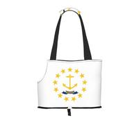 Rhode Island State Flag Print Pet Tote Bag, Foldable Single Shoulder Pet Carrier For Small Pets Dogs Cats