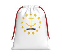 Rhode Island State Flag Print Practical Drawstring Gift Travel Pouches Men Women Multiple Occasion Daily Carry