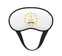Rhode Island State Flag Print Sleep Mask for Side Sleepers Cute Blackout Eye Mask Shades Cover for Home or Travel