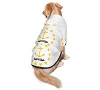 Rhode Island State Flag Print Soft Dog Hoodie For Medium To Large Dogs, Warm And Breathable Winter Pet Sweatshirt, Easy To Wear Jumper For Cold Weather