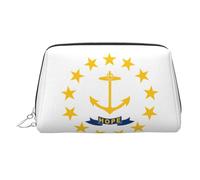 Rhode Island State Flag Printed Makeup Bag, Large Capacity Travel Toiletry Pouch with Internal Pockets for Daily Use