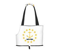 Rhode Island State Flag Printed Portable pet Shoulder Bag, Suitable for Small Dogs and Cats, Shopping and Travel Dual-Purpose Bag