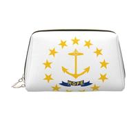 Rhode Island State Flag Printed Zippered Toiletry Bag, Wide Open Storage Case for Personal Care Items and Cosmetics