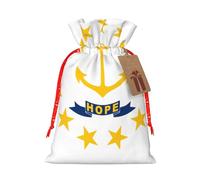 Rhode Island State Flag Printing Christmas Drawstring Gift Bags For Xmas Birthday Wedding Party Present Sacks