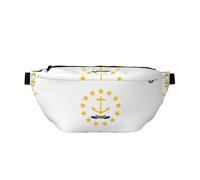 Rhode Island State Flag Running Waist Pack-No-Bounce Phone Holder for Gym, Waterproof Crossbody Bum Bag with Adjustable Strap