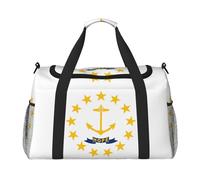 Rhode Island State Flag Travel Bag, Weekender Bags For Women Men For Outdoor Adventures, Ideal For Camping And Hiking, Black, One Size