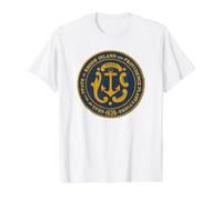 Rhode Island State Seal Flag Value Graphic T-Shirt, Men, White, S