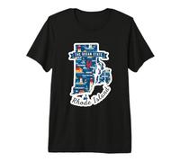 Rhode Island The Ocean State Map Nautical Theme Art Premium T-Shirt