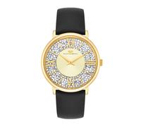 Rhodenwald & Söhne Female Analog Japan Quartz Watch with Genuine Leather Band Embellished with Crystals 10010337