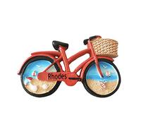 Rhodes Greece 3D Bicycle-Shaped Fridge Magnet Souvenir Gift,Handmade Home & Kitchen Decoration Rhodes Refrigerator Magnet Collection