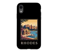 Rhodes Greece Medieval Harbor Coastal Travel Graphic Case for iPhone XR