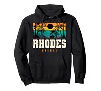 Rhodes Greece Retro Sunset Greek Vacation Pullover Hoodie