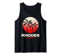 Rhodes Greece Retro Sunset Wear Tank Top
