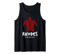 Rhodes Greece Tribal Sea Turtle Beach Design Tank Top