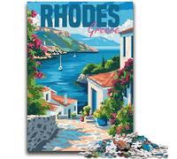 Rhodes Island Greece 1000 Pieces Jigsaw Puzzle for Adults& Teens, for 14+ Train Your Brain And Your Hands Christmas Game Gifts 2000pcs (70x100cm)