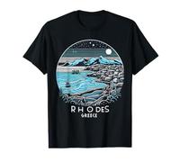 Rhodes Island Greece Greek Souvenir Hellas Vacation Line Art Value Graphic T-Shirt