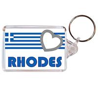 Rhodes - Love Greece/Greek Towns & Cities Flag- Double Sided Large Keyring Name Tag Souvenir/Gift/Present