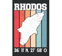 Rhodes Notebook: Rhodes Coordinates Greece Vacation Trip / 6x9 Inches / 120 ruled Sites