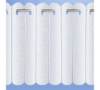 Rhodes Plain Lace Net Voile Vertical Pleated Window Blind Panel Curtain White (72" wide x 54" drop (183x137cm))