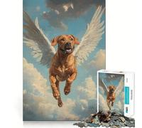 Rhodesian Ridgeback Angel Jigsaw Puzzles 1000 Pieces for Teenagers Logic Game Warm Time Precise Cut Art Collection Piece (38x26cm)