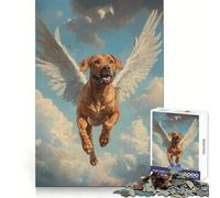 Rhodesian Ridgeback Angel Jigsaw Puzzles for Adults1000 Pieces Memory Boost Together Fun Image Assembly Art Collectible (38x52cm)