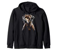 Rhodesian Ridgeback Bold Portrait Illustration Zip Hoodie