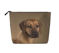 Rhodesian Ridgeback, Daily Use Makeup Cosmetic Bag Imitation Linen Makeup Bag Portable Travel Toiletry Bag