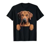 Rhodesian Ridgeback Funny Peeking Pocket Puppy Dog Lover T-Shirt