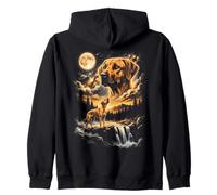 Rhodesian Ridgeback Howling To The Moon Zip Hoodie