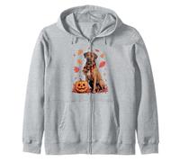 Rhodesian Ridgeback Lover Pumpkin Fall Autumn Thanksgiving Zip Hoodie