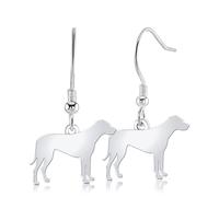 Rhodesian Ridgeback Silhouette Silver Earrings