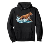 Rhodesian Ridgeback Swimming Diving Dog Lover Pool Pullover Hoodie