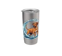 Rhodesian Ridgeback Swimming Diving Dog Lover Pool Stainless Steel Insulated Tumbler