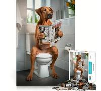 Rhodesian Ridgeback Toilet Jigsaw Puzzles 1000 Pieces for Teenagers Logic Game Warm Time Precise Cut Art Collection Piece (50x75cm)