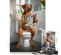 Rhodesian Ridgeback Toilet Jigsaw Puzzles for Adults1000 Pieces Memory Gain Stress Relief Design Assembly Memorable Gift (38x26cm)