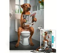 Rhodesian Ridgeback Toilet Jigsaw Puzzles for Adults1000 Pieces Memory Gain Stress Relief Design Assembly Memorable Gift (38x26cm)