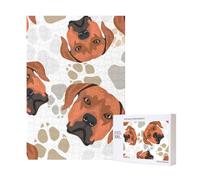 Rhodesian Ridgeback With Love,300 Pieces Wooden Jigsaw Family Game Jigsaw Puzzles for Adults Teens