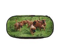 Rhodesian Ridgebacks Dogs Puppies Pets Family,Small Pencil Case Large Capacity Pencil Pouch Office Stationery Organizer