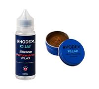 Rhodex RC Line Shock & Lube Kit - 350 cSt Silicone Shock Oil (60 ml) + Multi-Purpose RC Grease (10 g) | Shock Service, Drivetrain & Pivot Care