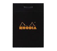 RHODIA 102009C - Stapled Notepad N°10 Black - A8 - Small Squares - 80 Detachable Sheets - 80G Clairefontaine Paper - Soft, Resistant and Waterproof Coated Card Cover - Basics, 52x75mm