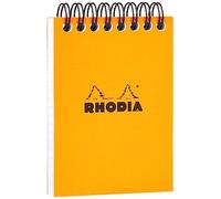 RHODIA 11500C - Spiral Notebook (Full Bound) Orange - A7 - Small Squares - 80 Detachable Sheets, 80G Clairefontaine Paper - Classic Soft Coated Card Cover